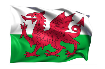 Wales Flag on transparent background