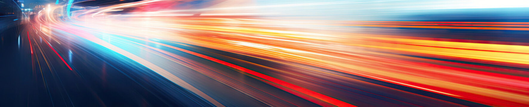 Dynamic blurred image of a fast-paced race track.