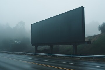 Blank Billboard on Highway, Blank Advertising Billboard