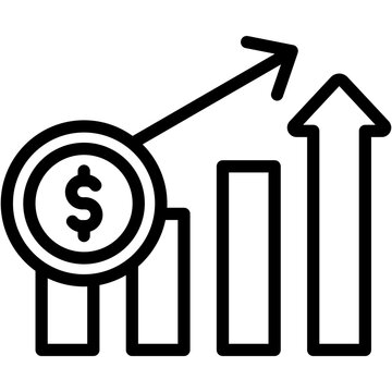 financial growth chart with dollar coin clip art preview