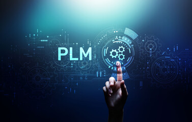 PLM Program lifecycle management application development technology concept.