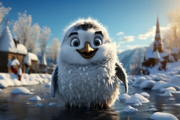 Obraz premium penguin on snow