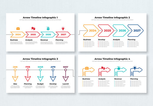 Arrow Timeline Infographic Template Design