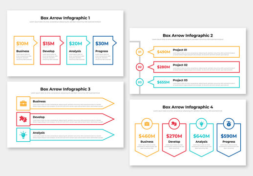 Box Arrow Infographic Design Template
