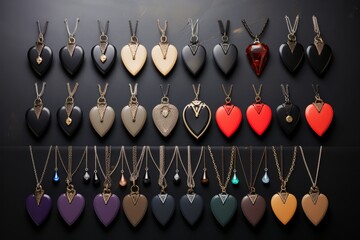 Musician's collection of guitar pick necklaces and music-themed jewelry, celebrating the love of music, Generative AI