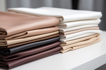 several different types of eco-leather sheets on a white background 