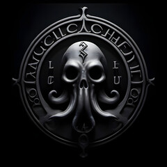 Symbole circulaire culte Chtulhu, Lovecraft.