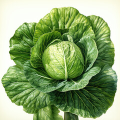 Fototapeta premium watercolor Cabbage clipart, Generative Ai