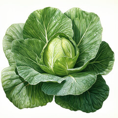 Obraz premium watercolor Cabbage clipart, Generative Ai