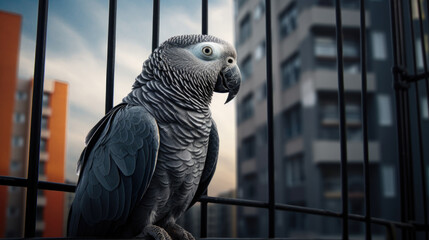 Obraz premium Smart and sociable, the African gray parrot