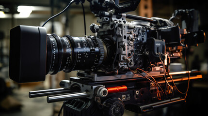 Fototapeta na wymiar Detail of Video camera film crew production