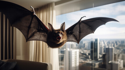 Pet Madagascar bat, a mesmerizing addition to the urban ambiance, sparking curiosity and awe