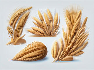 A photo that shows the ears of wheat that are arranged and decorated to be beautifully taken. ganerative AI