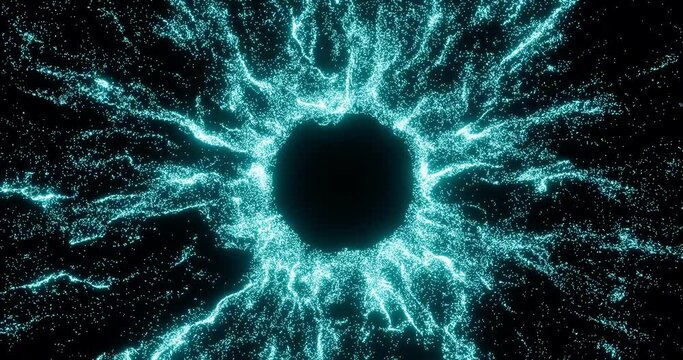 A circle radiates with energy set consisting particles