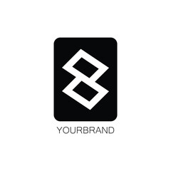 minimalist black square  abstract geometric shape vector company icon logo design concept