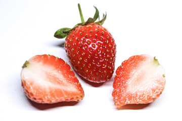 strawberries on white background