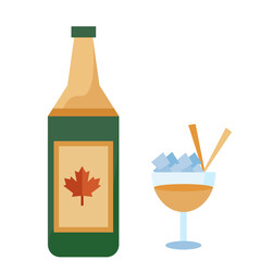 wine bottle and glass