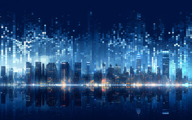 Fototapeta premium Futuristic Smart City Background Technology Concept