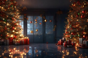 Obraz premium christmas tree at night