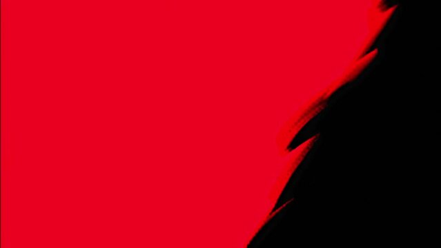Transition animation of red brush strokes on a black background. 4K quality transition video