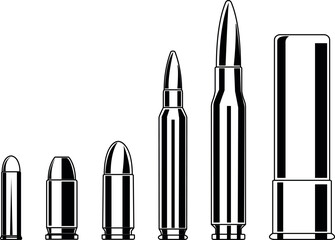 Bullets Ammo SVG Cut File for Cricut and Silhouette, EPS ,Vector, PNG , JPEG, Zip Folder - obrazy, fototapety, plakaty