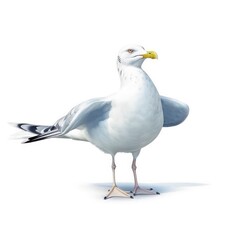 seagull on a white background