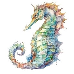Fototapeta premium cartoon seahorse