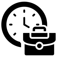 Working Time Glyph Icon