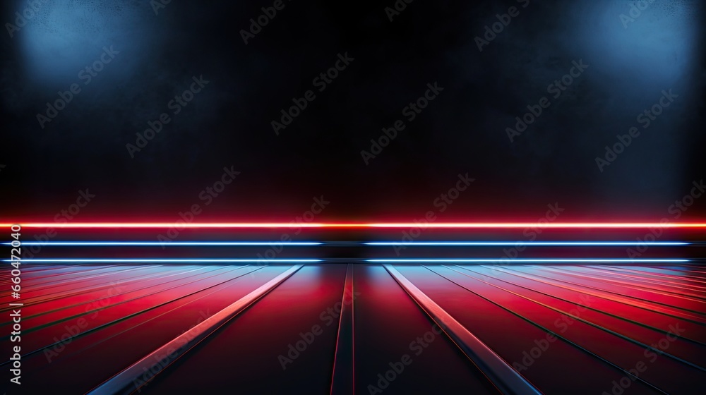 Aufkleber neon lines and rays highlight the product display backdrop