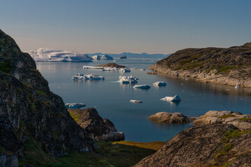 greenland ilulissat icefjord view - obrazy, fototapety, plakaty