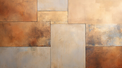 parede arte textura abstrata em  Tons terrosos, cobre e dourado