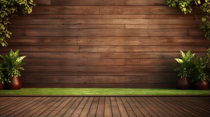 Wood textures on grassy backgrounds in an indoor space