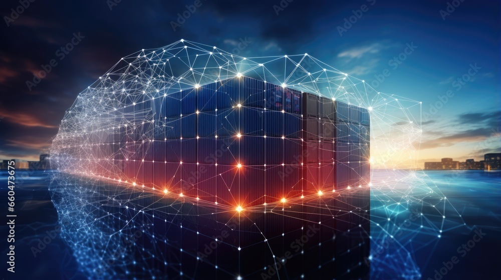 Aufkleber worldwide logistics supply chain network and transportation system for international delivery of goo