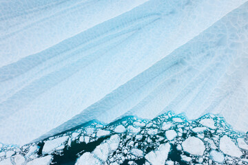 greenland iceberg glacier aerial drone view