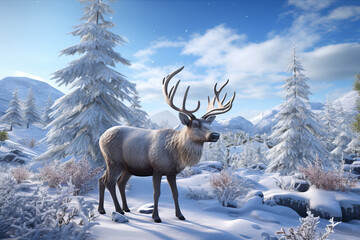 Santa's Arctic Wildlife Safari, Generative AI illustration
