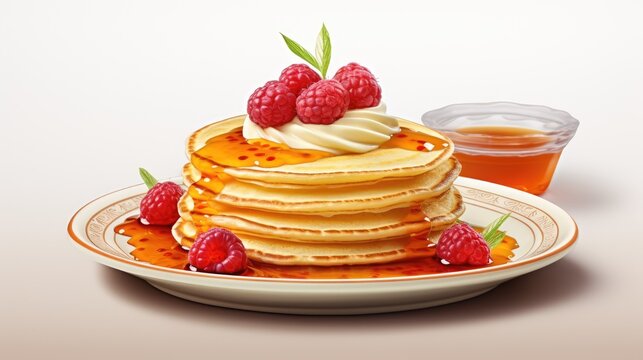 Russian pancake blini topped with various condiments at the Shrovetide Maslenitsa festival