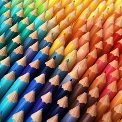 Fototapeta premium background filled with colorful pencils, Al Generation