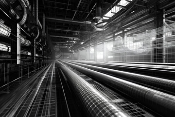 Inside the factory's conveyor belt production line The heart of production fluidity, ai generative