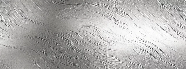 Foto op Plexiglas Seamless silver leaf background texture overlay. Shiny light grey crumpled metallic chrome foil repeat pattern. Modern abstract luxury wallpaper. Glittery party backdrop © Eli Berr