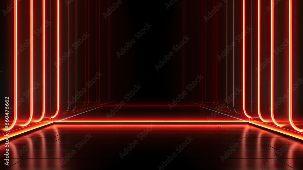 Aufkleber neon lines and rays highlight the product display backdrop
