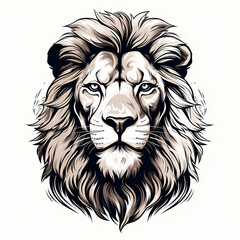 Obraz premium illustration of imposing big feline in grayscale