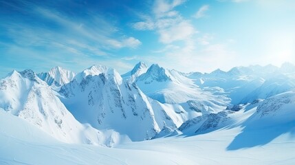 Winter s snowy mountain panorama