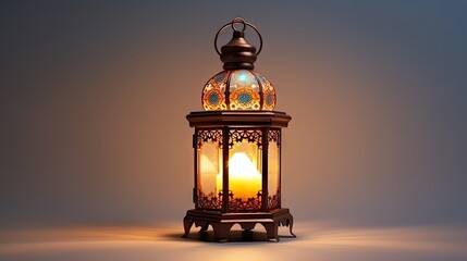 Fototapeta na wymiar Ramadan and Eid al Fitr Fanous an antique lamp on white background