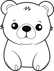 Obraz na płótnie Canvas Cute cartoon bear isolated on a white background. Vector illustration.