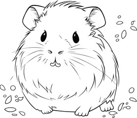 Funny hamster. sketch for your design. Vector illustration.
