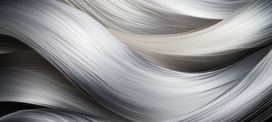 Wave-like texture of silver. silver background. Expensive silver. Horizontal format for banners texture. AI generated.