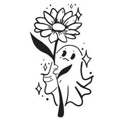  flying ghost holding giant flower
