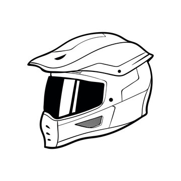 motocross helmet line art logo