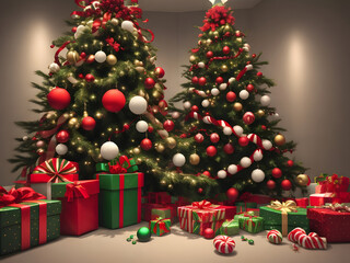 Fototapeta na wymiar Christmas day celebration. Image is generated with the use of an Artificial intelligence