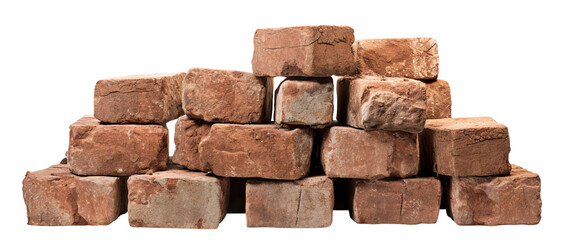 Obraz premium Old red bricks cut out